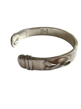 Aids Awareness Sterling Silver Cuff Bracelet Until There's A Cure Italy